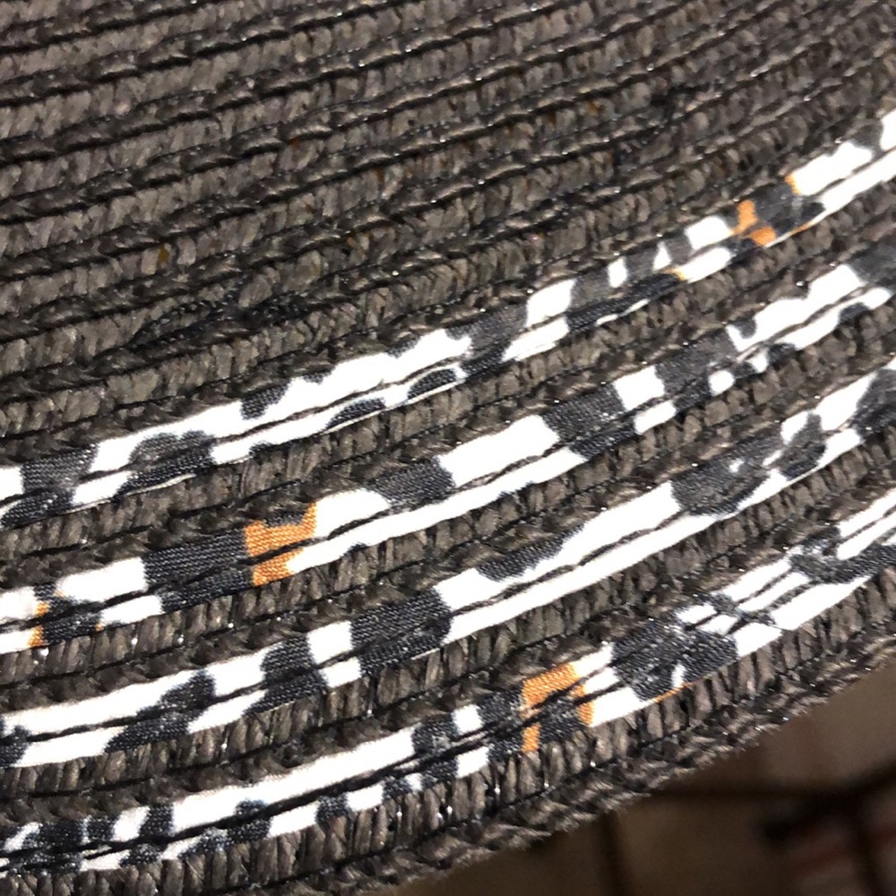 Wide brimmed sun hat. Trimmed four layers of black white and browns. Hardly worn - Picture 3 of 5